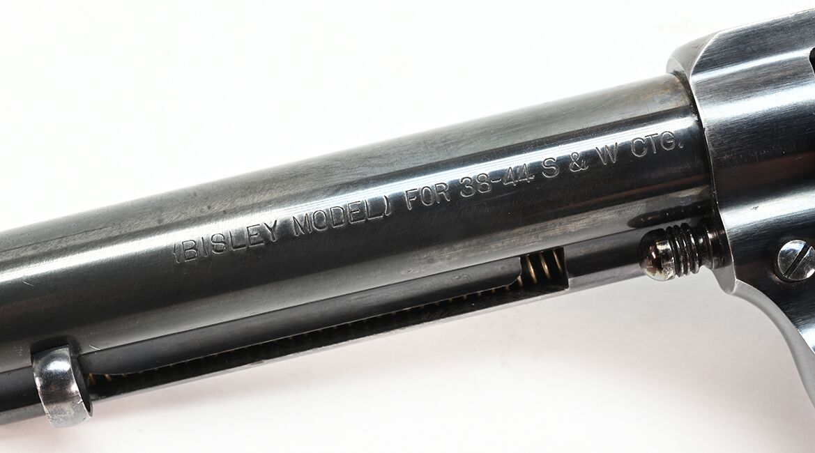 close up view of barrel on Colt Bisley Target